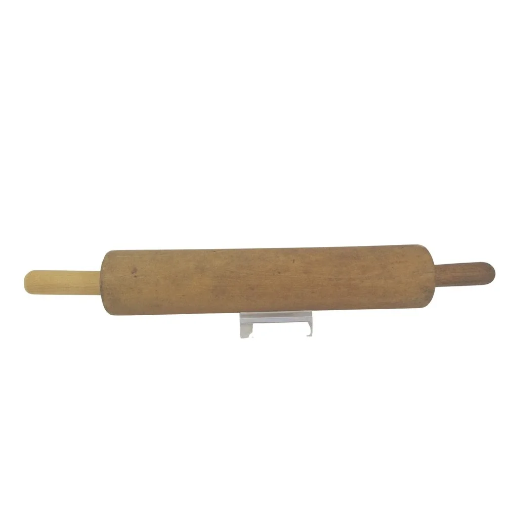 Vintage Wooden Rolling Pin Rustic Farmhouse Kitchen Tool Integrated‎ Handles